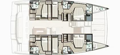 План на палубата на Bali 4.8 in Marmaris / Adaköy Marina
