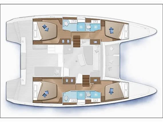 Lagoon 42 in Eden Island / Mahe, Victoria / Eden Island Marina 的甲板布局图