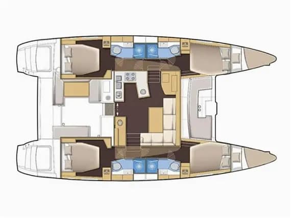 תוכנית הסיפון של Lagoon 46 in Mallorca / Palma de Mallorca / La Lonja Marina Charter
