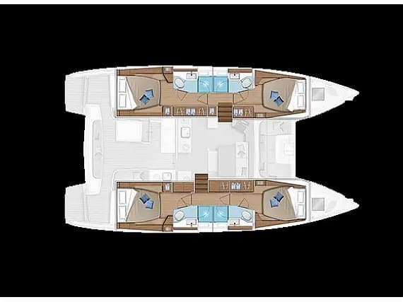 Lagoon 46 in Lefkada / D-Marin Marina Lefkas 的甲板布局图