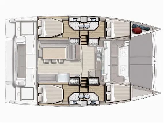 Bali 4.3 in Anzio / Marina di Capo dAnzio 的甲板布局图