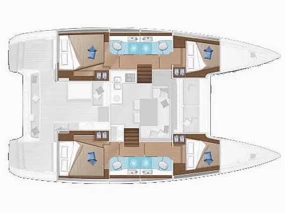 Lagoon 40 in Split / ACI Marina Split 的甲板布局图