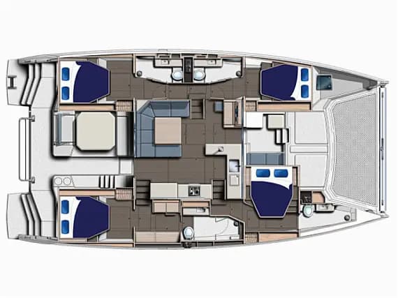 План на палубата на Leopard 50 in Tortola / Road Town / Wickhams Cay II Marina