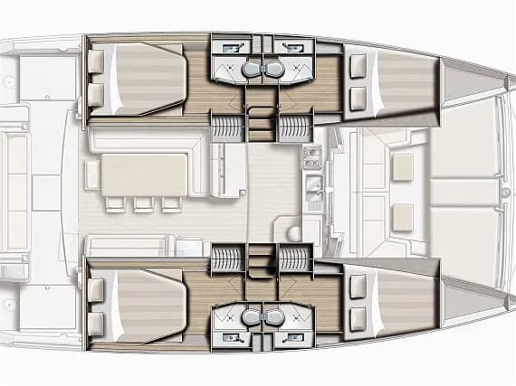 Bali 4.1 in Lefkada / Port of Lefkas 的甲板布局图