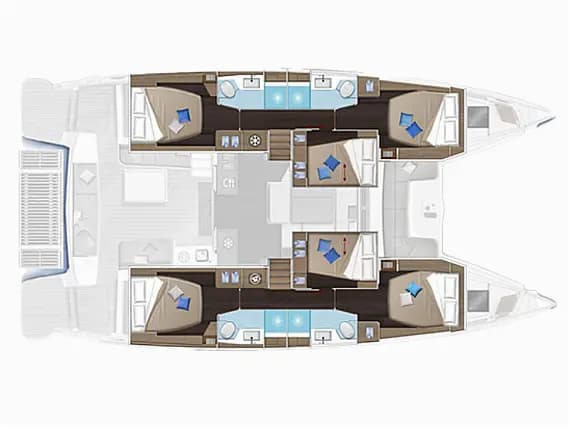 План на палубата на Lagoon 51 in Trogir / SCT Marina Trogir