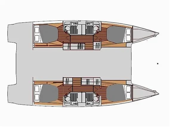 План на палубата на Astréa 42 in Seget Donji / Marina Baotić