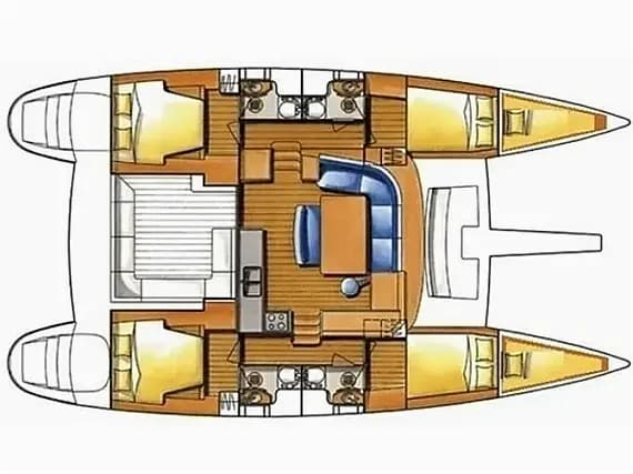 תוכנית הסיפון של Lagoon 410 S2 in Guadeloupe / Pointe-à-Pitre / Marina Bas-du-Fort