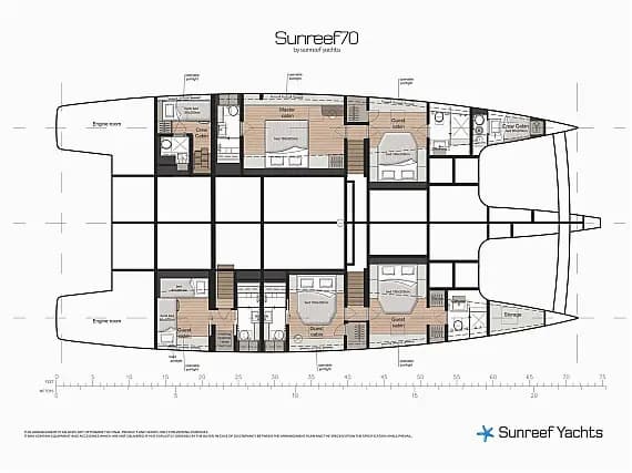 План на палубата на Sunreef 70 in Kaštel Gomilica / Marina Kaštela