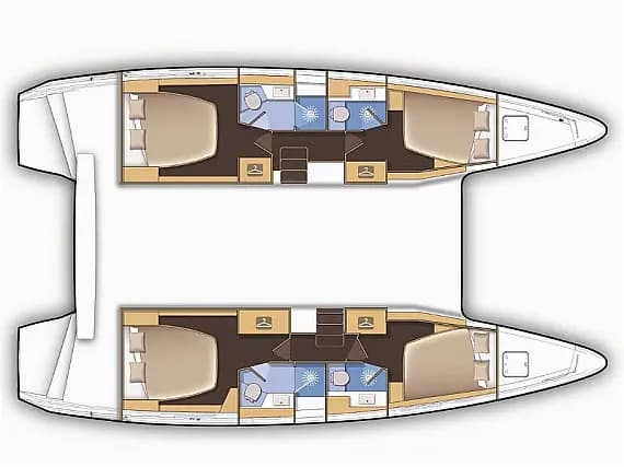 Planul punții pentru Lagoon 42 in Rogoznica / Marina Frapa