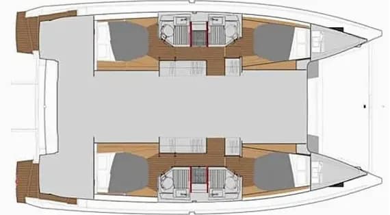 План на палубата на Astréa 42 in Sicily / Marsala Marina