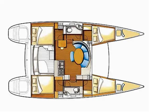תוכנית הסיפון של Lagoon 380 in Šibenik / D-Marin Marina Mandalina