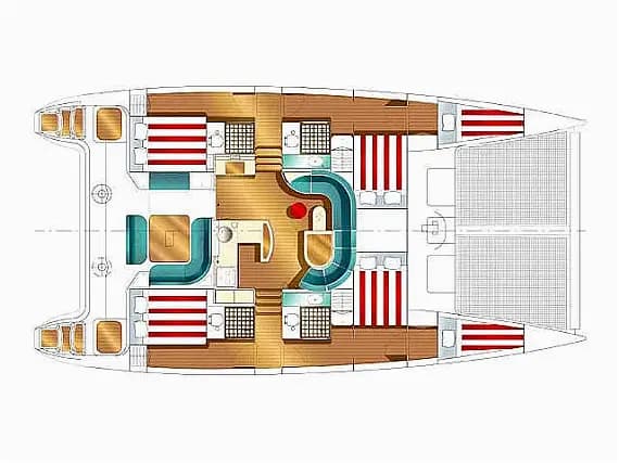 Deck plan of Nautitech 47 in Marmaris / Netsel Marmaris Marina
