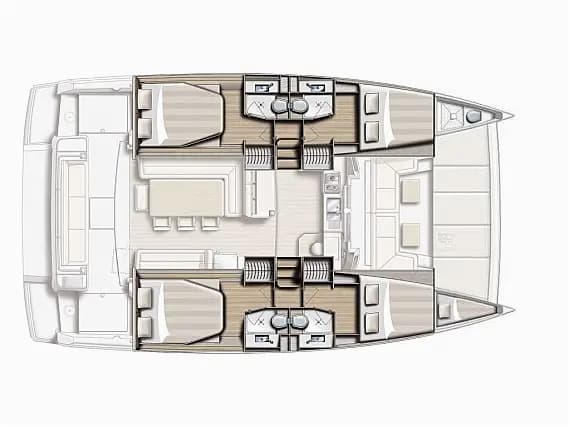 תוכנית הסיפון של Bali 4.1 in Preveza Marina