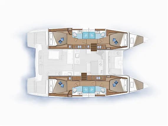 תוכנית הסיפון של Lagoon 46 in Corfu / Gouvia / D-Marin Marina Gouvia