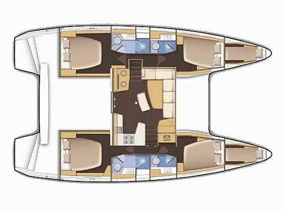 תוכנית הסיפון של Lagoon 42 in Trogir / ACI Marina Trogir