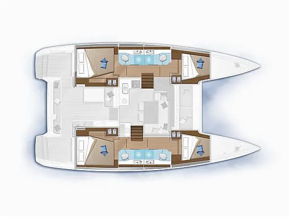 План на палубата на Lagoon 40 in Athens / Alimos Marina