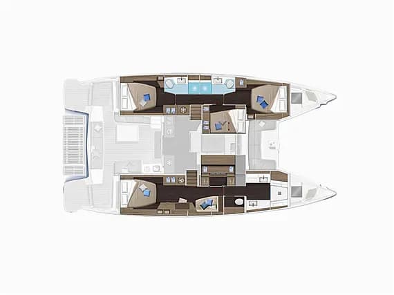 План на палубата на Lagoon 51 in Paraty (RJ) / Marina Porto Imperial