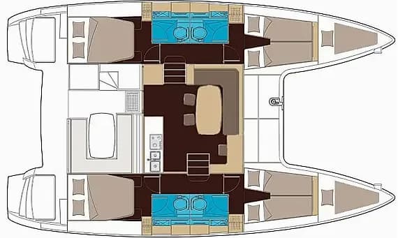 תוכנית הסיפון של Lagoon 400 S2 in Rhodes New Marina