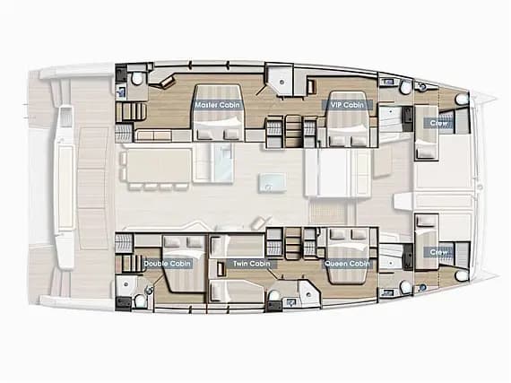 План на палубата на Bali 5.4 in Sardinia / Golfo Aranci / Marina dell'Isola