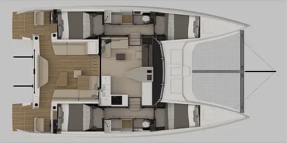 תוכנית הסיפון של Nautitech 44 Open in Lavrion / Olympic Marina