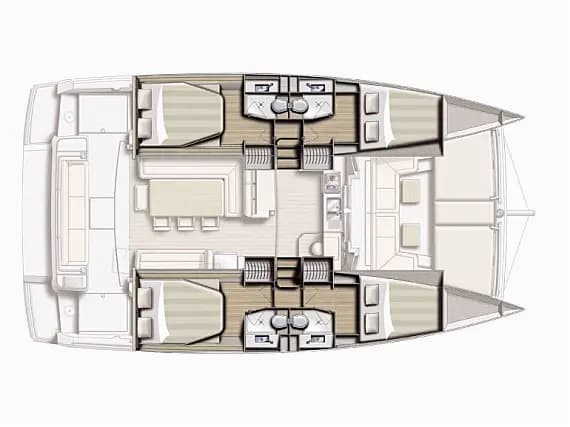 Bali 4.1 in Lefkada / D-Marin Marina Lefkas 的甲板布局图
