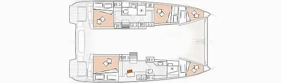 Deck plan of Lagoon 40 in Rhodes New Marina