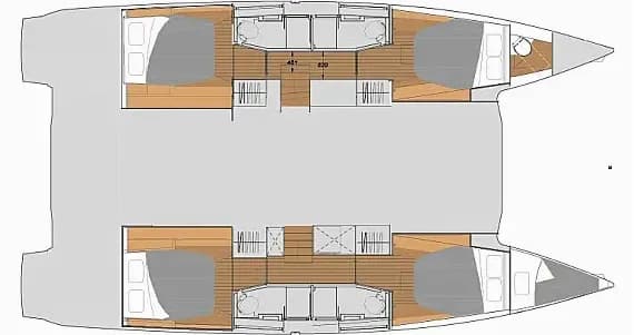 Elba 45 in Tortola / Road Town / Fort Burt Marina 的甲板布局图